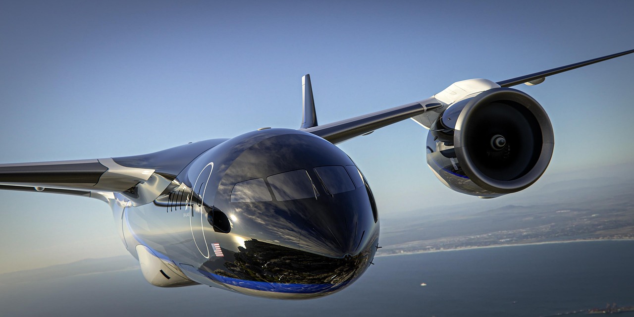 Private jet in flight